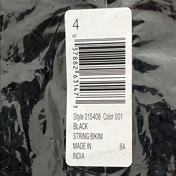 Jockey Women's Black or White String Bikini Panties Pack of 6 NIP SZ 4 - Picture 3 of 4